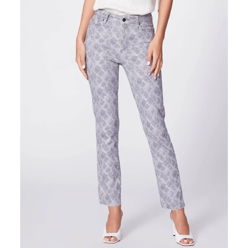 Don't Delay Hoxton High Rise Slim Outseam Slit Jean In Snake