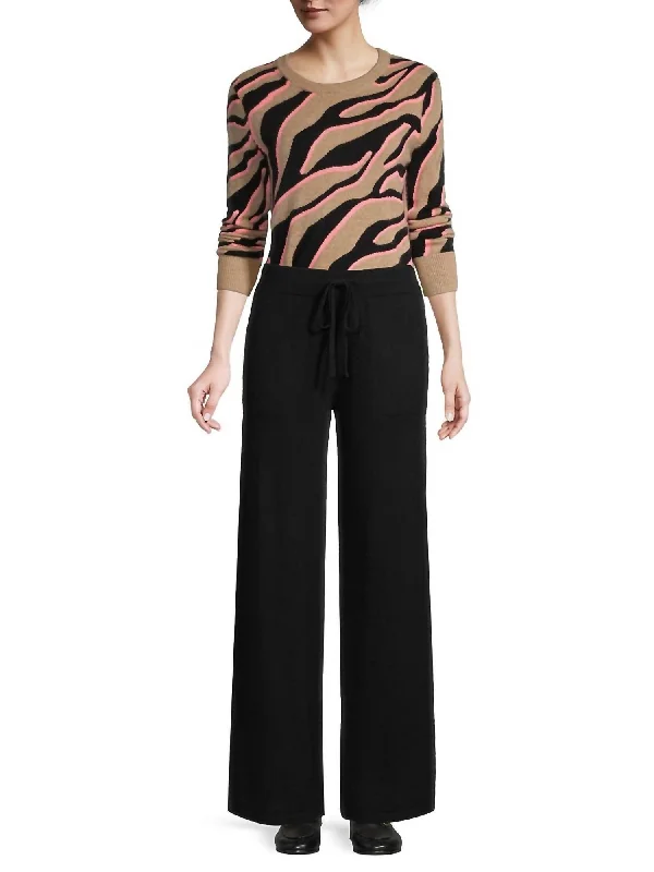 Online Exclusive Cashmere Wide Leg Pant In Black