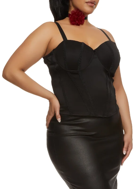 Plus Size Scuba Convertible Bustier Top