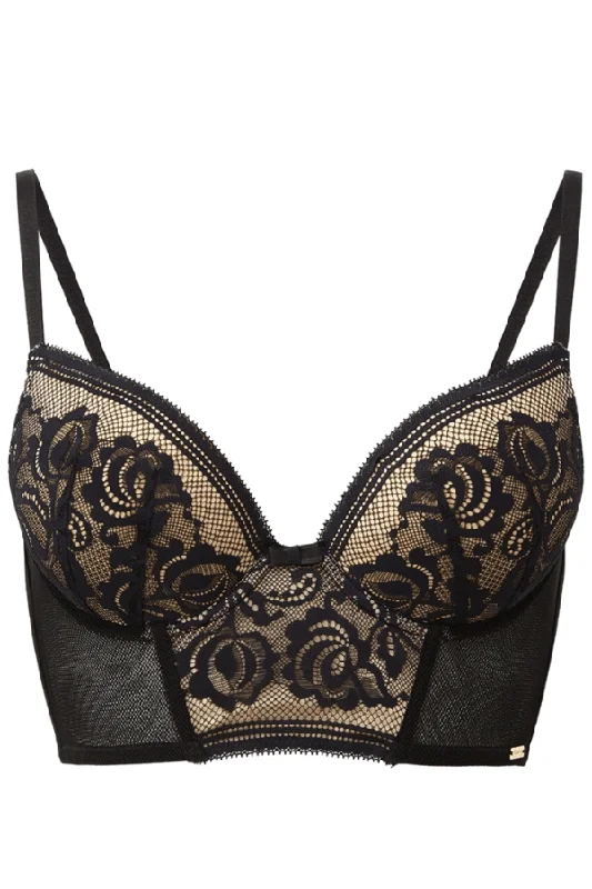 Encore Padded Longline Bra - Black