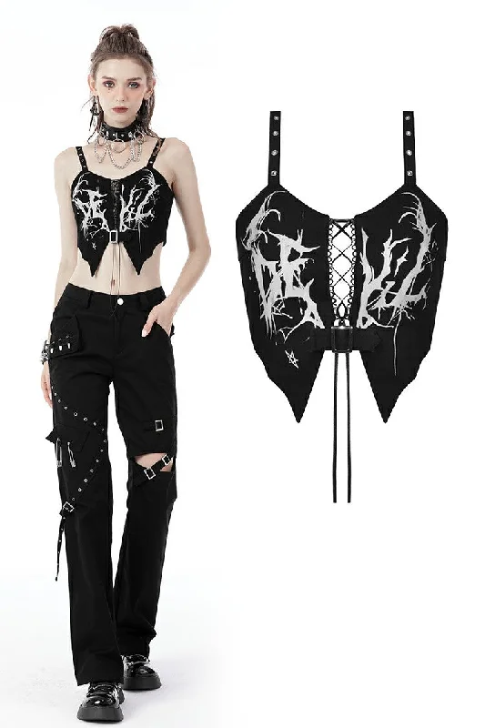 Gothic punk ghost crop top CW039