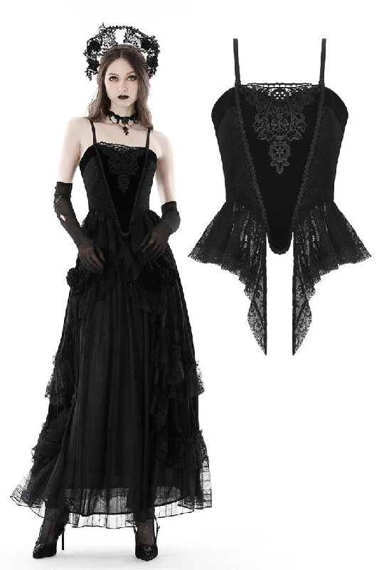 Gothic vintage court velvet strap corset CW042