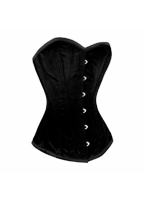 Jini Elegant Black Velvet Overbust Corset