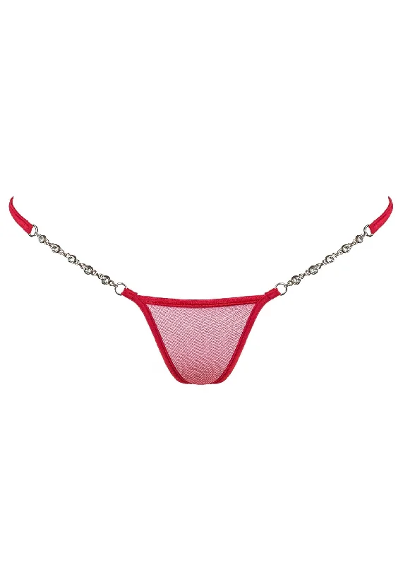 Transparent Red Luxury Micro V-String