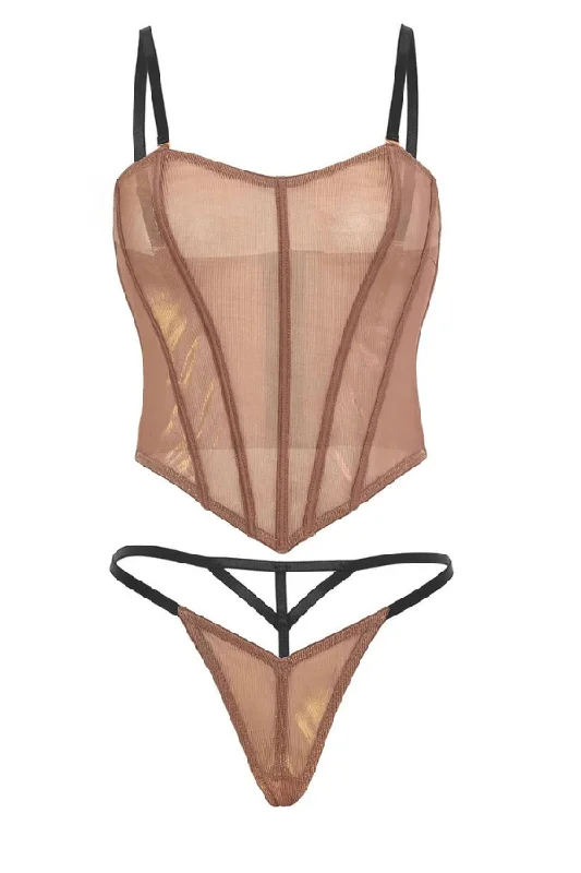 Nova Bustier & G-String Set - Iridescent