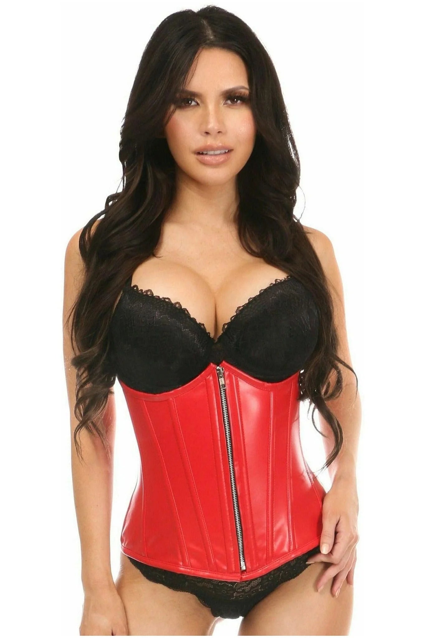 Queen Lavish Wet Look Under Bust Corset