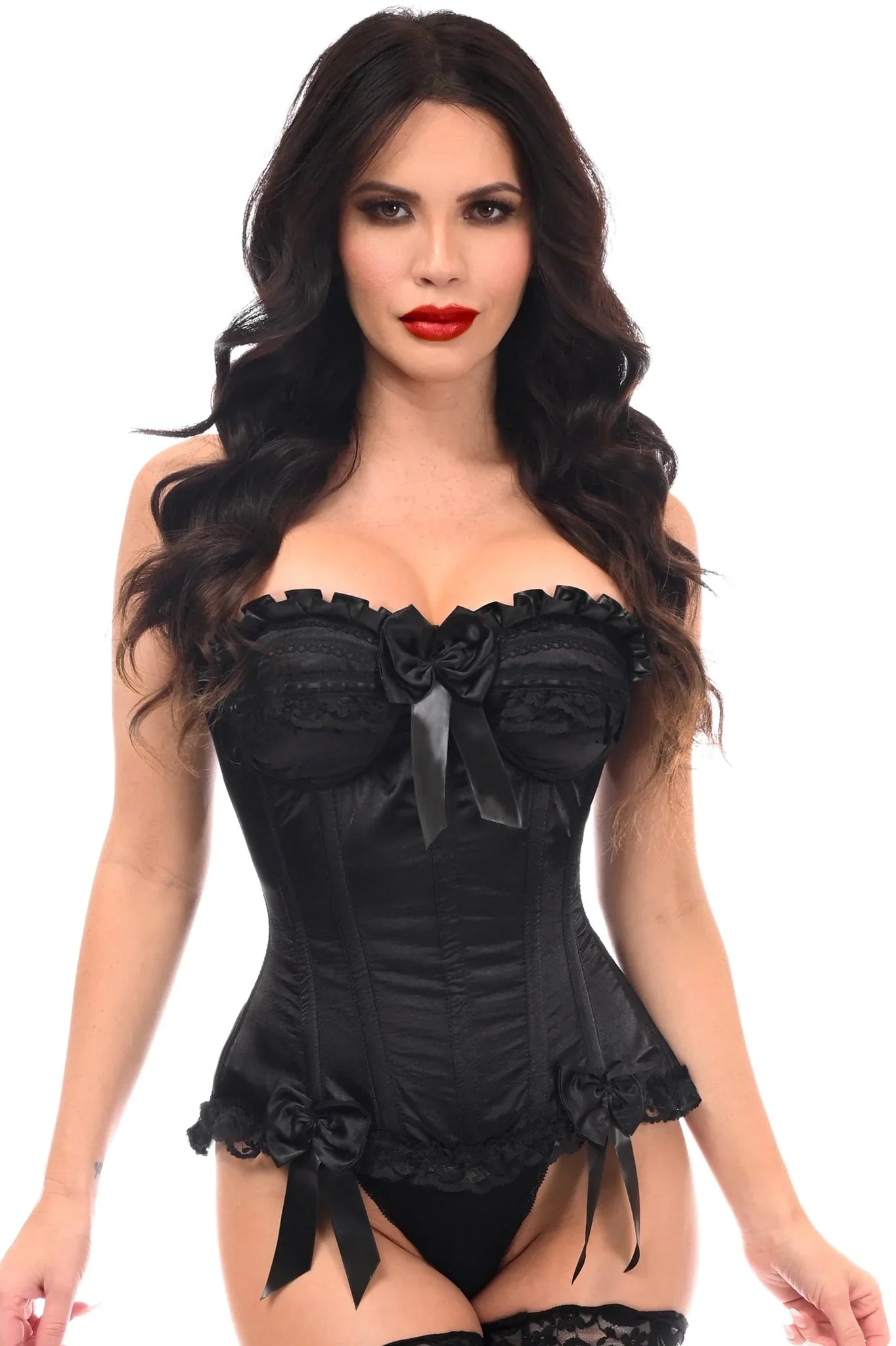 Queen Top Drawer Burlesque Satin Steel Boned Corset