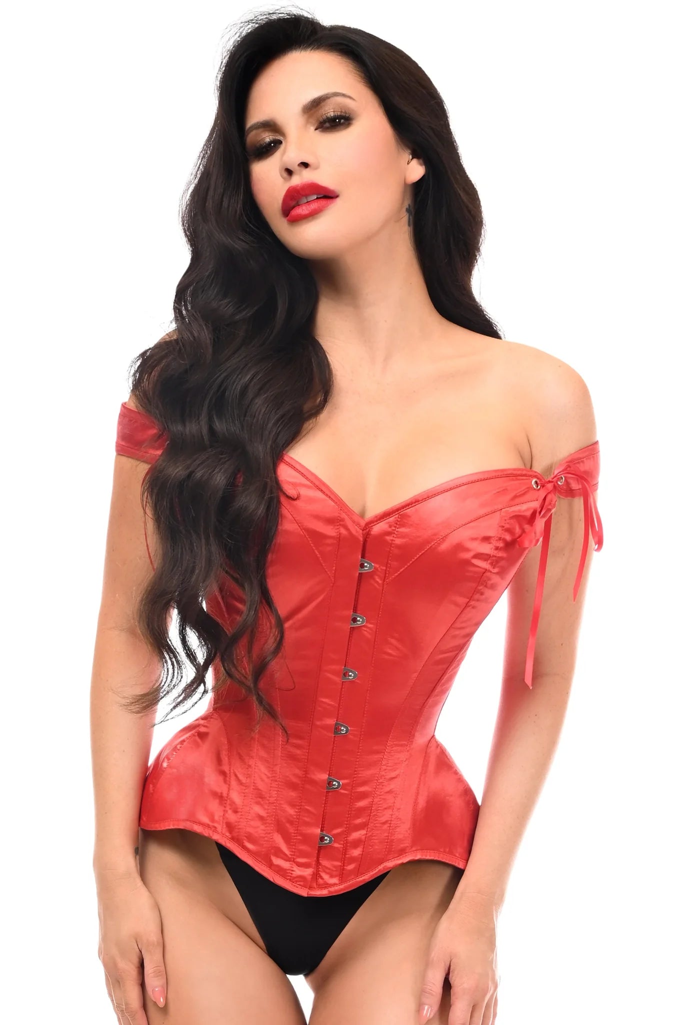 Queen Top Drawer Satin Steel Boned Corset w/Straps