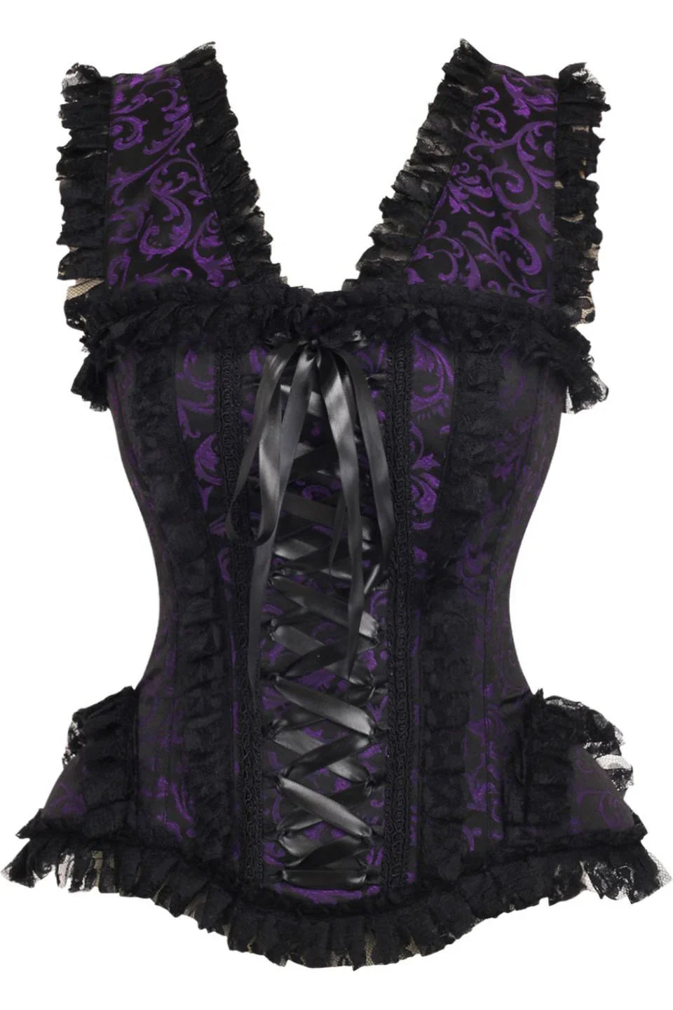 Queen Top Drawer Swirl Brocade Steel Boned Corset