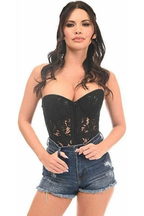 Queen Top Drawer Underwire Sheer Lace Steel Boned Corset