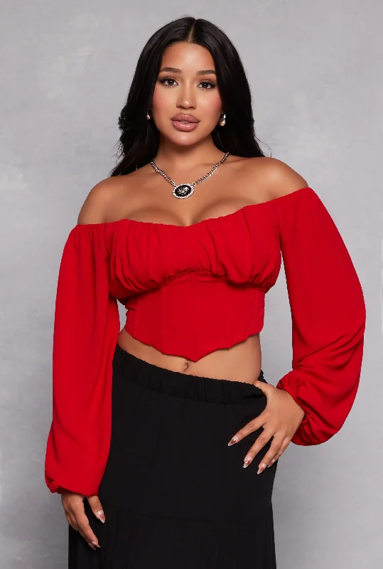 Tie Back Off the Shoulder Corset Top