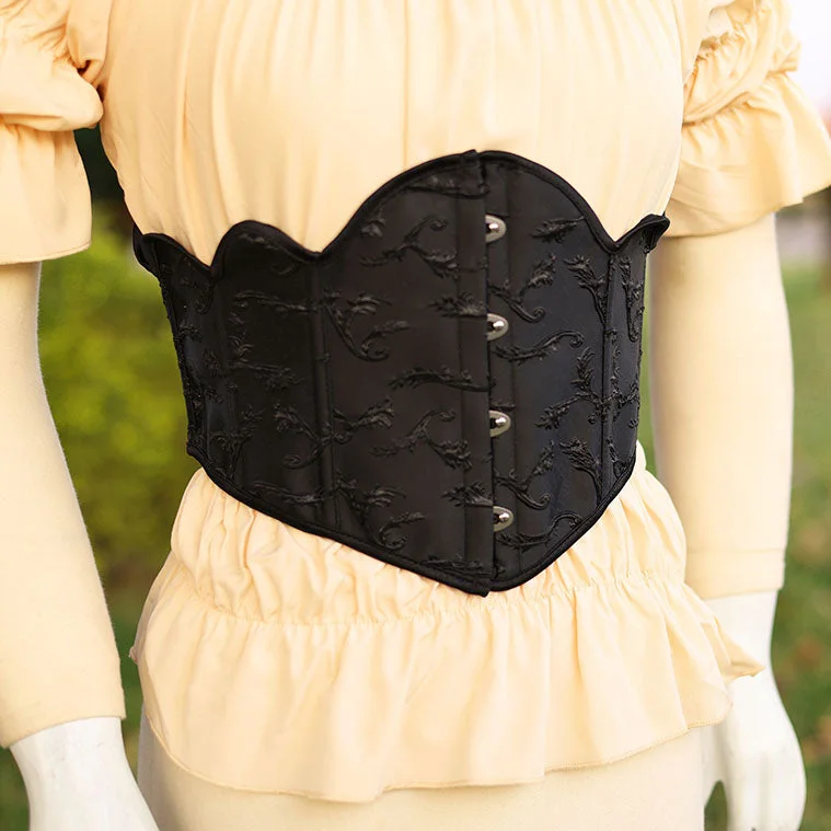 Renaissance Victorian Corset Top, Floral Prom Dress Corset Belt, Underbust Back Lace Up Womens Corset