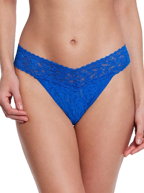 Signature Lace Original Rise Thong Deep Dive Blue