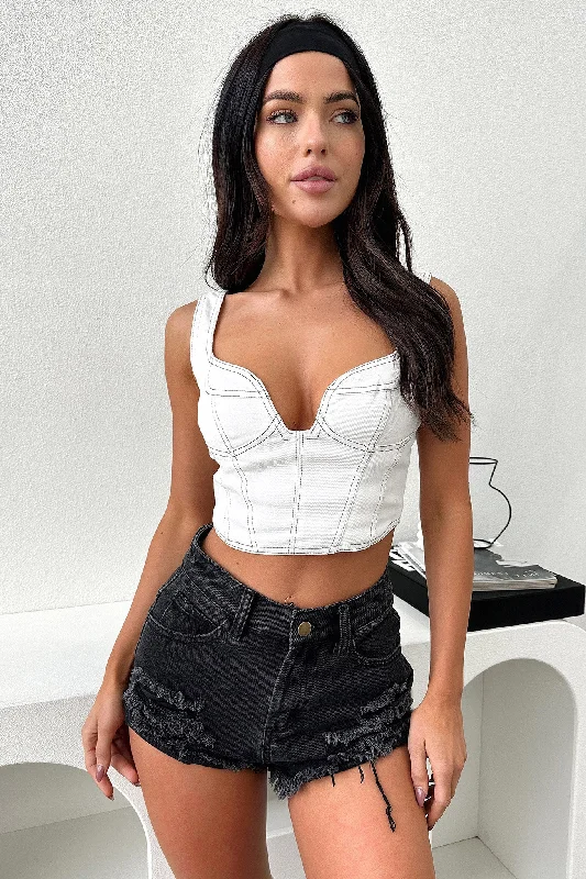 Toby Crop - White