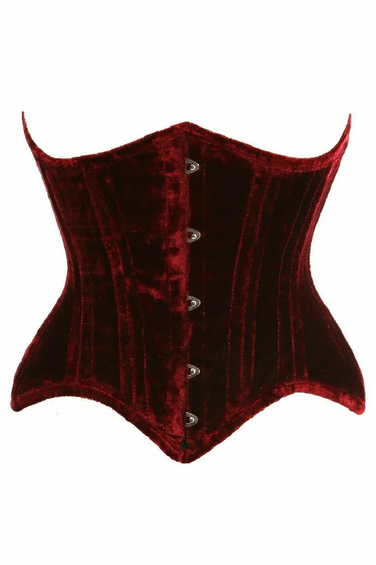 Top Drawer Crushed Velvet Steel Waist Corset