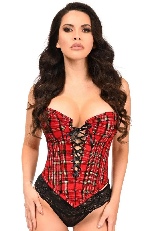 Top Drawer School Girl Plaid Steel Bustier