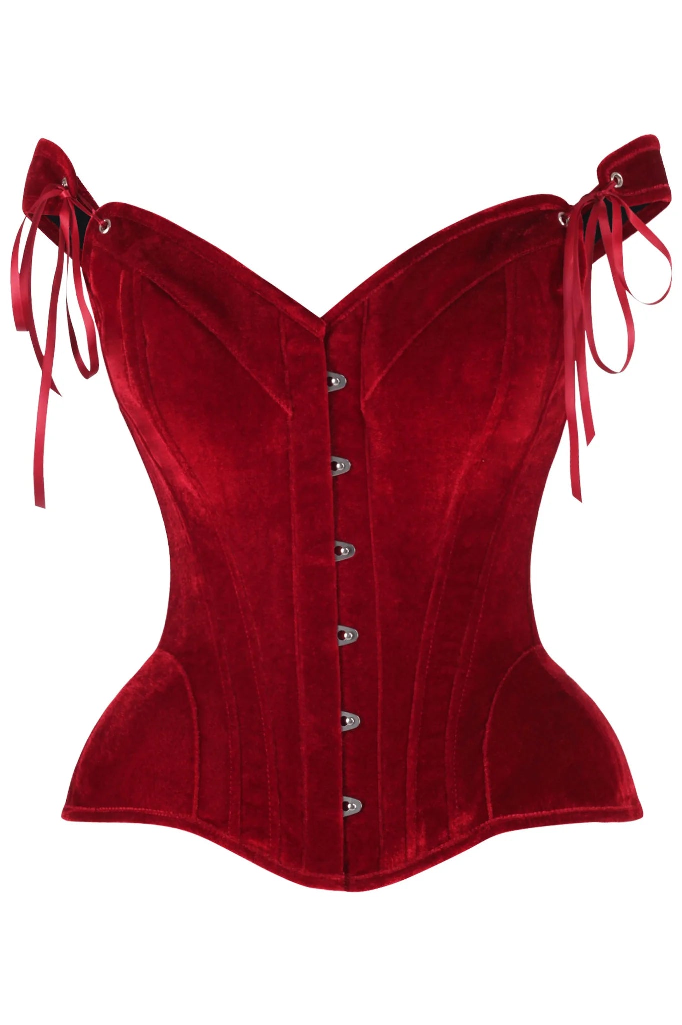 Top Drawer  Velvet Steel Boned Corset w/Straps