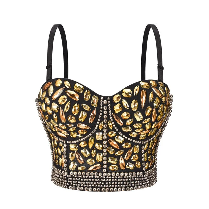 Women's Gothic Cobblestone Beaded Bustier