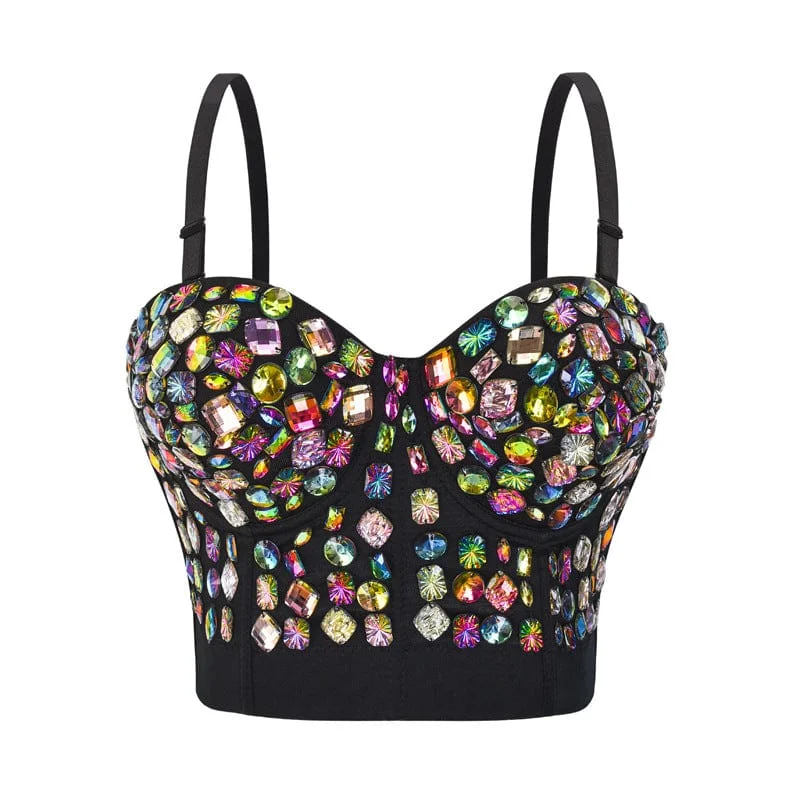 Women's Gothic Colourful Beaded Bustier