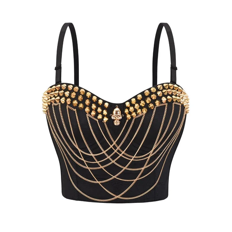 Women's Gothic Rivets Chains Bustier