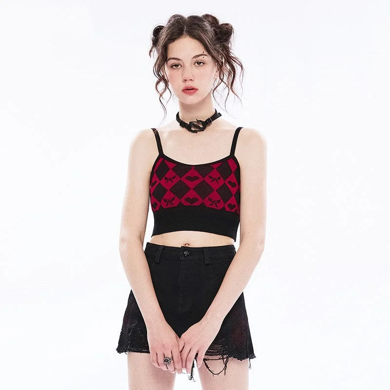 Women's Grunge Diamond Knitted Bustier