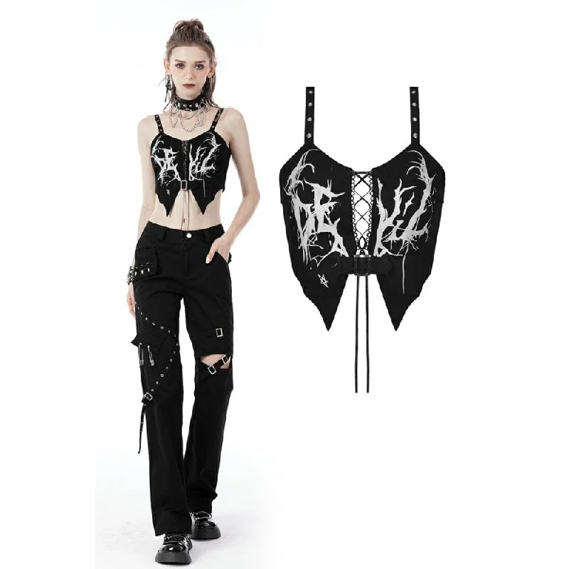 Women's Punk Skeleton Printed Bustier