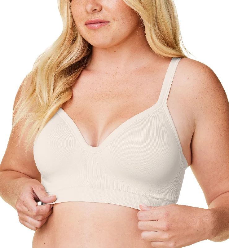 BRAVADO! DESIGNS Everyday Muse Plunge FULL CUP Wire-Free Bra (11012VFC) - Antique White