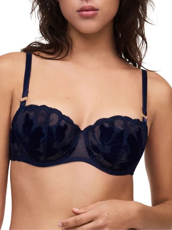 Fleurs Signature Half Cup Balcony Bra - Velvet Marine Blue