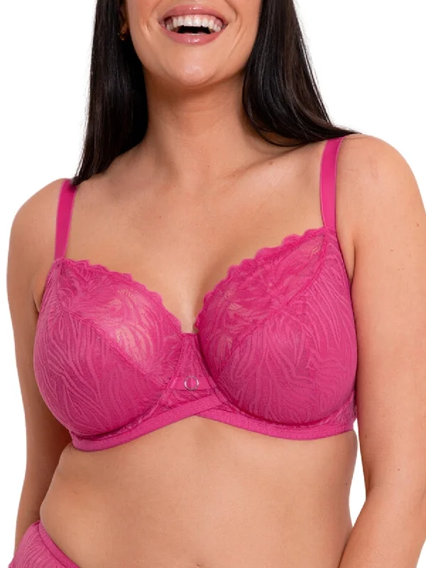 Lace Daze Balcony Bra - Lipstick Pink