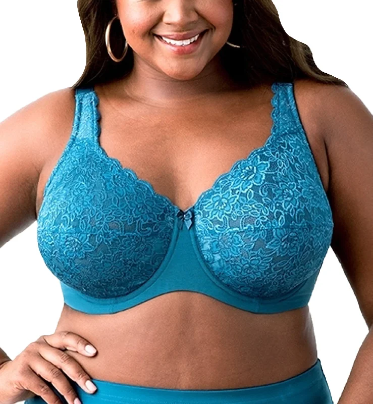 Elila Isabella Stretch Lace Full Coverage Underwire Bra (2311) - Teal