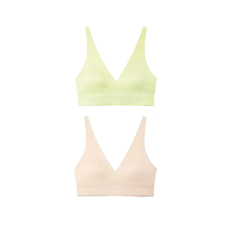 Floatley 2-Pack Cozy Wireless Plunge Bra