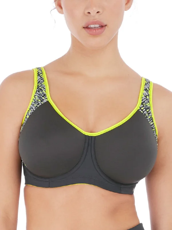 Sonic Moulded Spacer Sports Bra -  Lime Twist