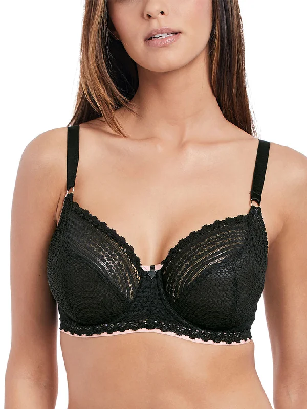 Daisy Lace Balcony Bra - Noir