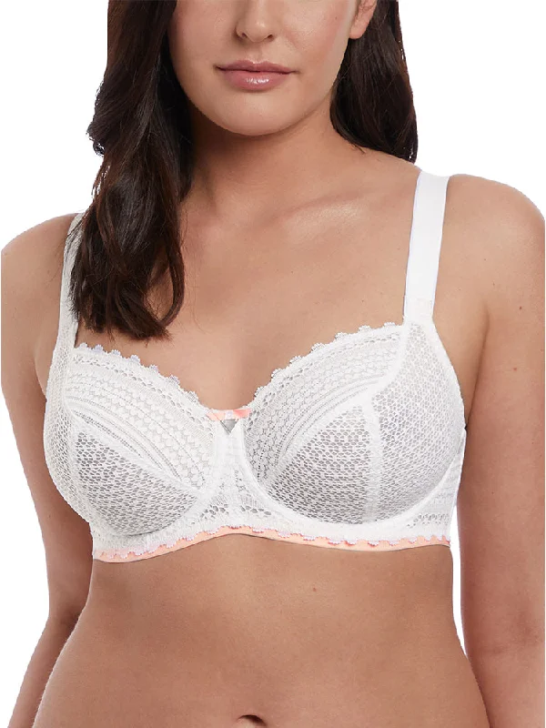 Daisy Lace Balcony K Cup Bra - White