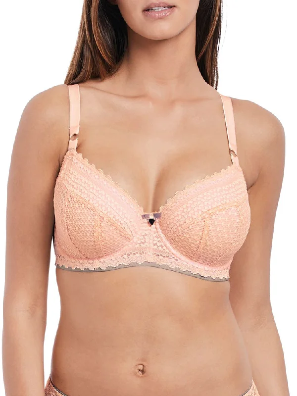 Daisy Lace Half Cup Balcony Bra - Blush