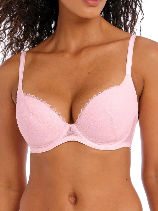 Signature Padded Plunge Bra - Barely Pink