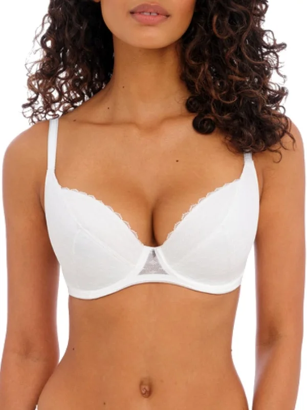 Signature Padded Plunge Bra - White