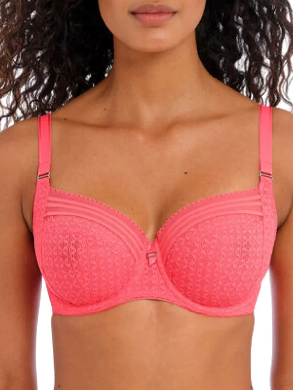 Viva Lace Side Support Bra - Sunkissed Coral