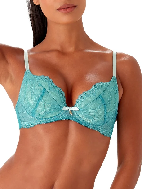 Superboost Lace Padded Plunge Bra - Ocean Blue