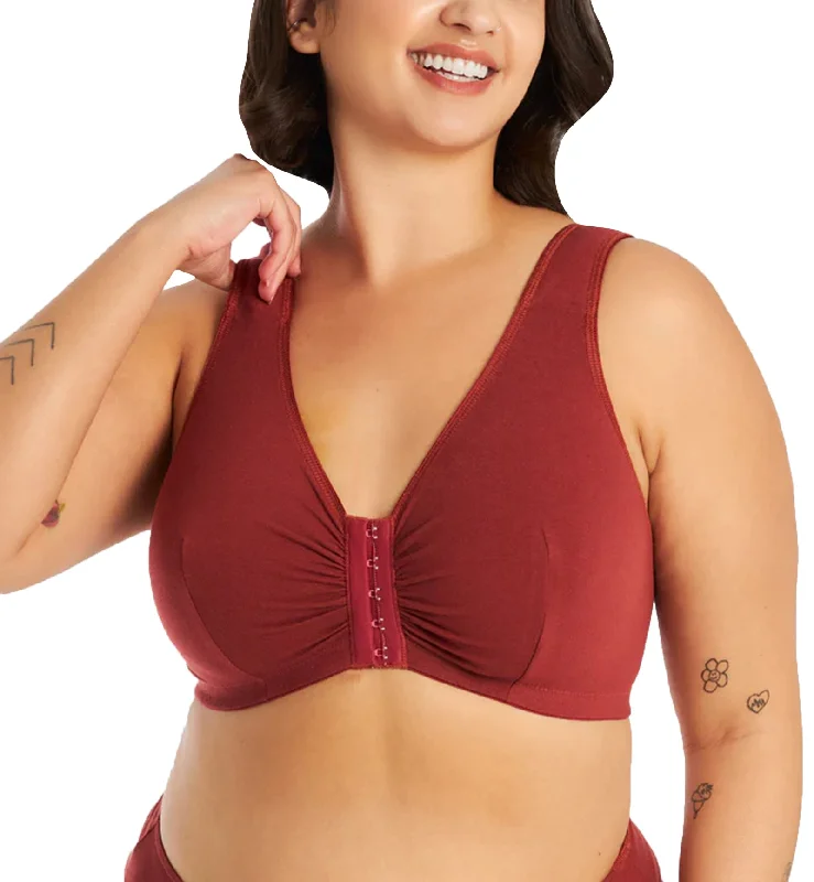 Leading Lady Meryl Cotton Front Closure Bra (110) - Spiced Apple