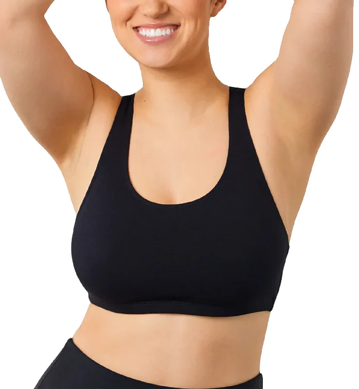 Leading Lady Serena Wirefree Racerback Sports Bra (514) - Black