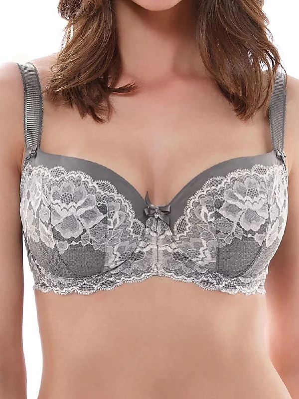 Marianna Padded Half Cup Bra - Silver