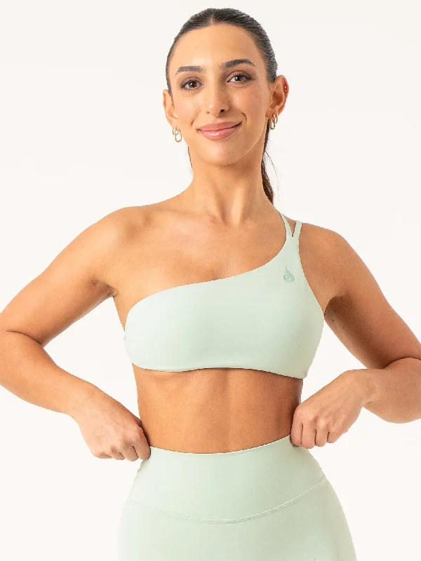 NKD One Shoulder Sports Bra - Cucumber