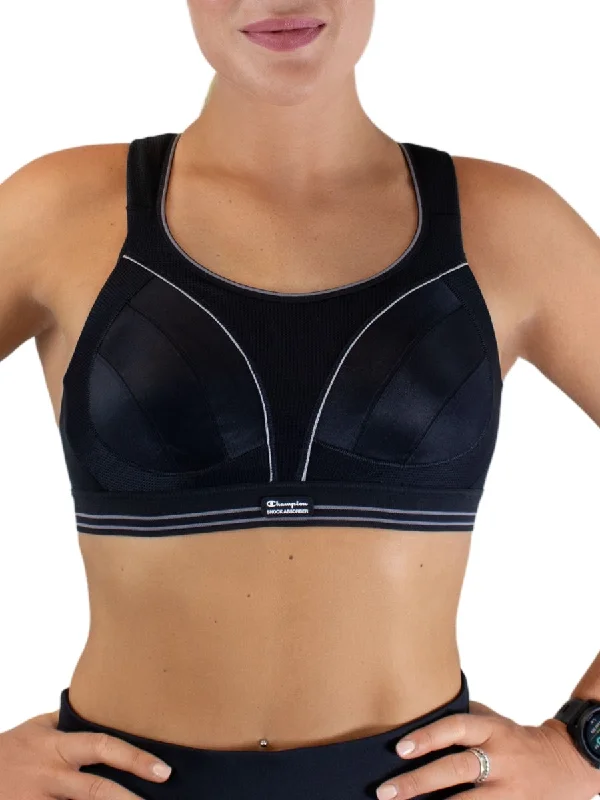 Ultimate Run Sports Bra - Black/Silver