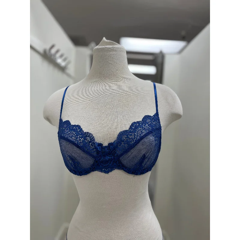 So Fine Lace Underwire Bra in Cobalt