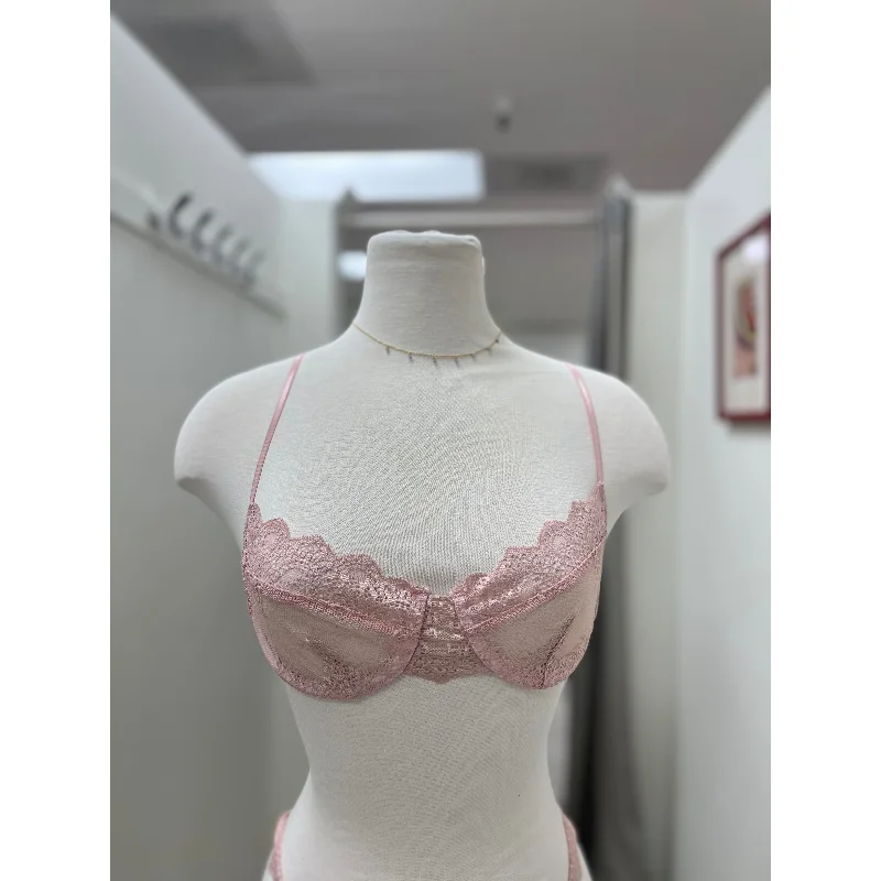 So Fine Lace Underwire Bra in Rosey